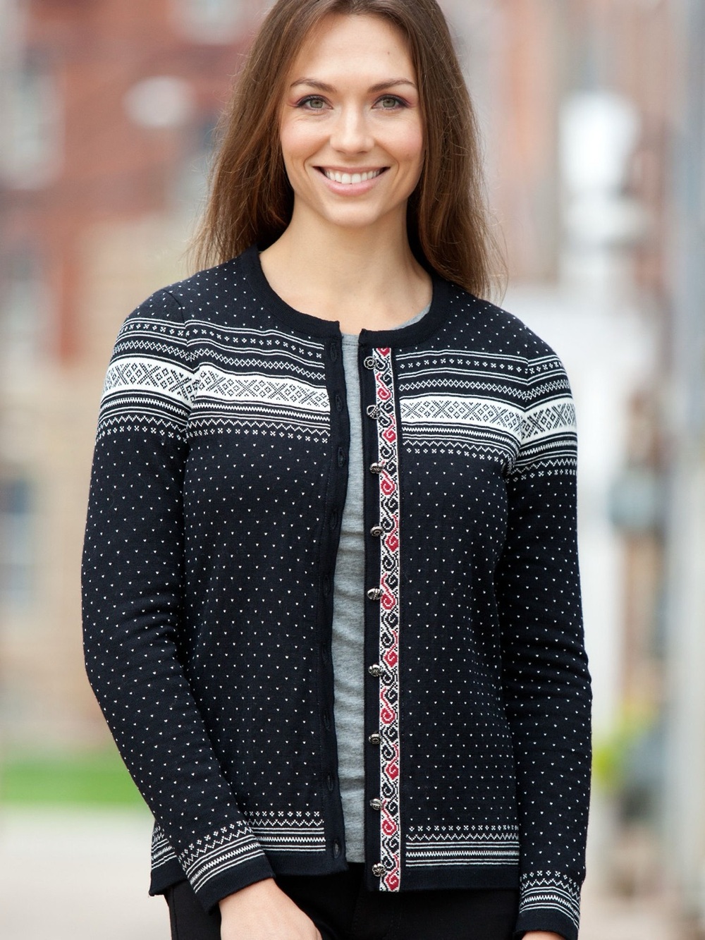 Dale of Norway Hedda 100% Merino Wool Cardigan Sweater Nordic Women M